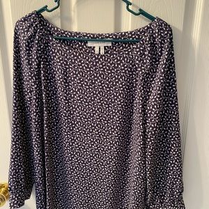 Lark & Ro navy print blouse